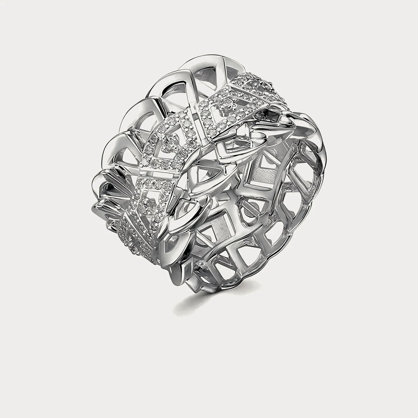 Кольцо из белого золота 585 пробы с бриллиантами — 0,33 ct · Au 585