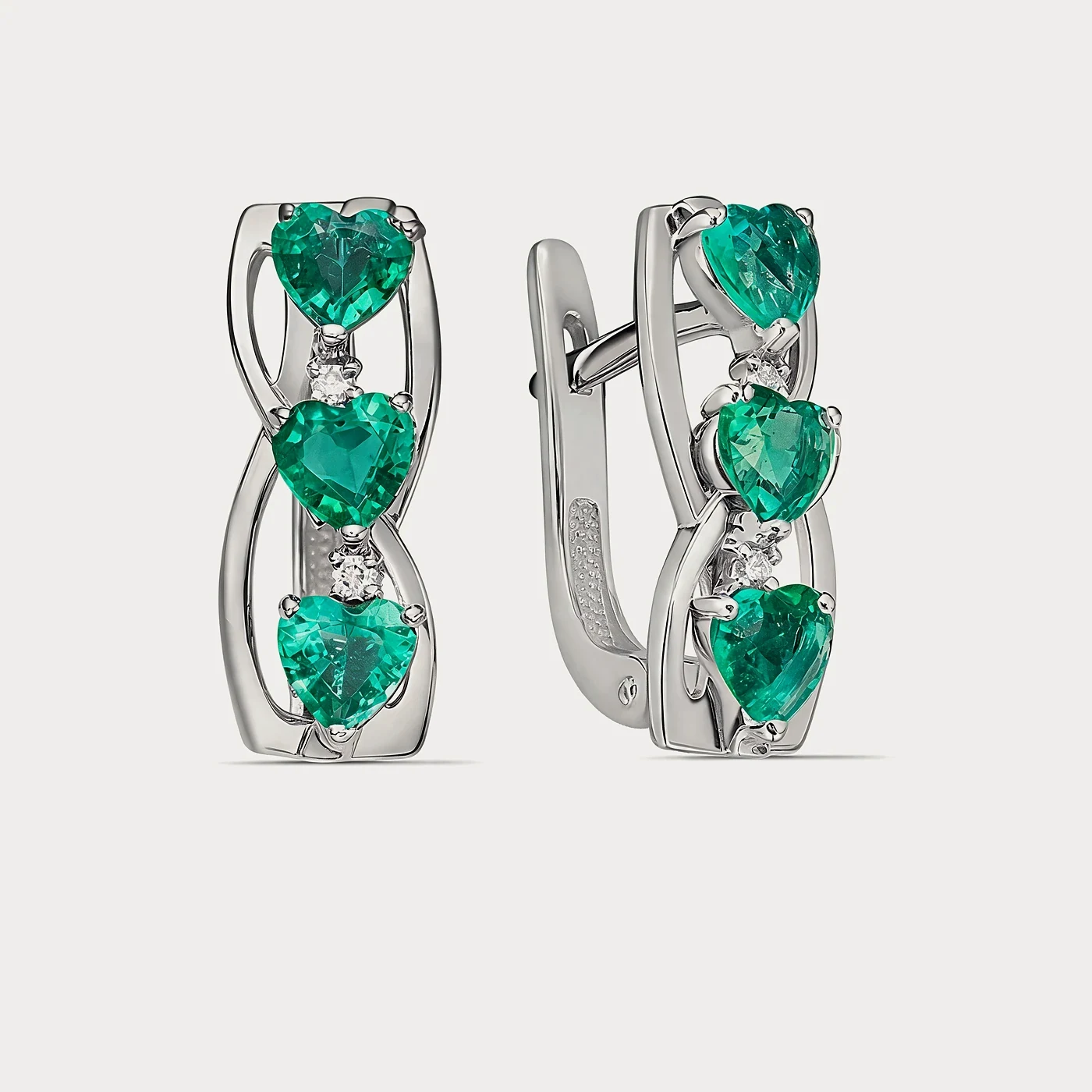 Серьги из белого золота 585 пробы — Au 585