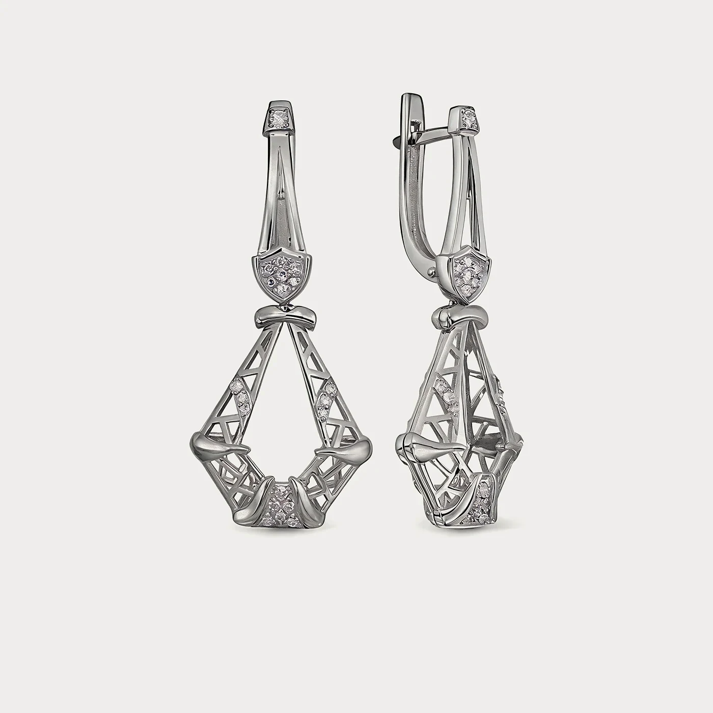 Серьги из белого золота 585 пробы — Au 585