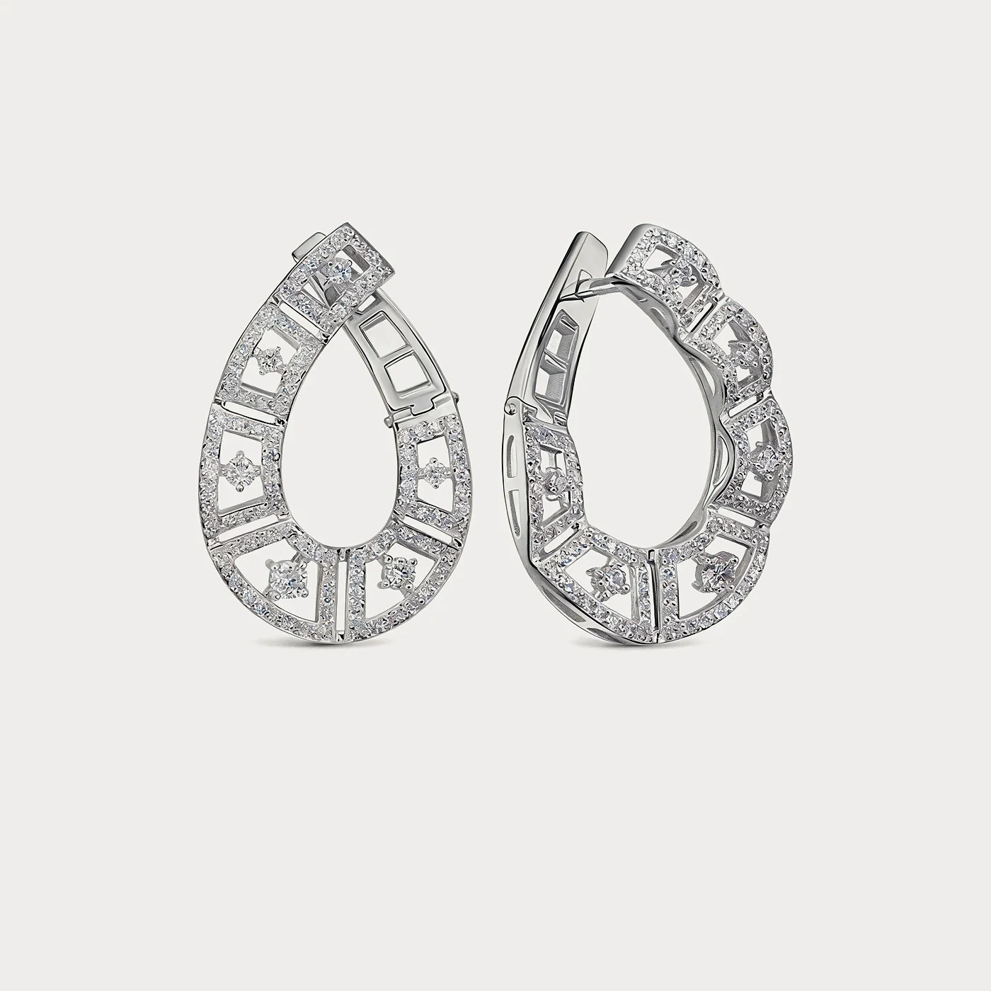 Серьги из белого золота 585 пробы с бриллиантами — 0,96 ct · Au 585